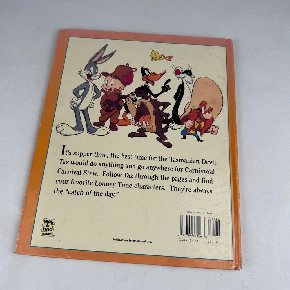 Vintage Look and Find Tasmanian Devil Hardback Book 1995 Warner Bros Children